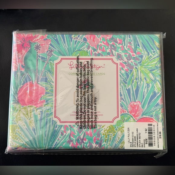 Lilly Pulitzer Tropical Gold Pineapple Cards set of 10 New in Box - Picture 2 of 3